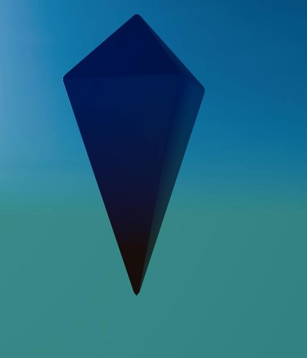 Abstract blue geometric shapes symbolizing balance and vitality